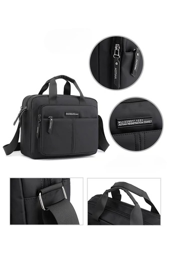 Čierna taška na notebook a crossbody taška Bonluo vyrobená z nepremokavého materiálu Malá veľkosť (25*32*12 cm)