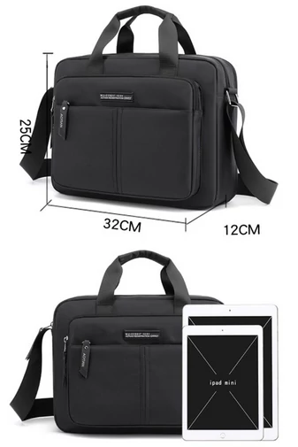 Čierna taška na notebook a crossbody taška Bonluo vyrobená z nepremokavého materiálu Malá veľkosť (25*32*12 cm)