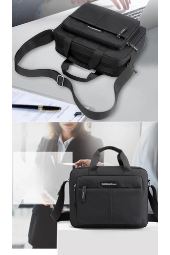 Čierna taška na notebook a crossbody taška Bonluo vyrobená z nepremokavého materiálu Malá veľkosť (25*32*12 cm)