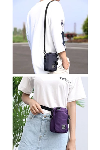 Čierna Crossbody taška Bonluo Unisex vyrobená z vodotesného materiálu Veľkosť (18*10*6cm)