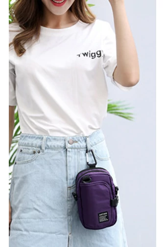 Čierna Crossbody taška Bonluo Unisex vyrobená z vodotesného materiálu Veľkosť (18*10*6cm)