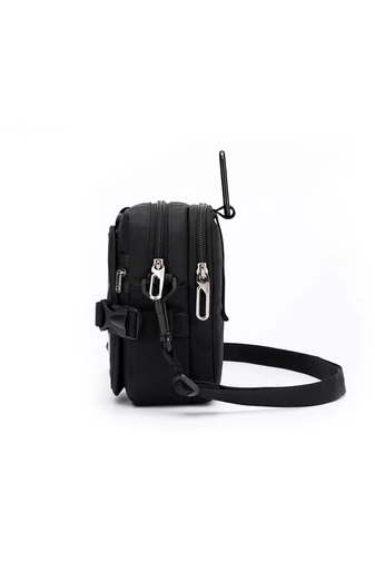 Čierna Crossbody taška Bonluo Unisex vyrobená z vodotesného materiálu Veľkosť (18*10*6cm)