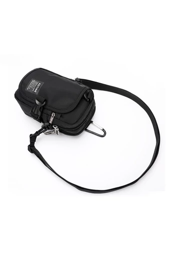 Čierna Crossbody taška Bonluo Unisex vyrobená z vodotesného materiálu Veľkosť (18*10*6cm)