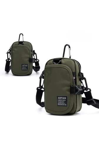 Zelená Crossbody taška Bonluo Unisex vyrobená z vodotesného materiálu Veľkosť (18*10*6cm)