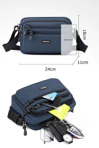 Zelená crossbody taška Bonluo pre mužov vyrobená z vodotesného materiálu Veľkosť (18*24*11cm)