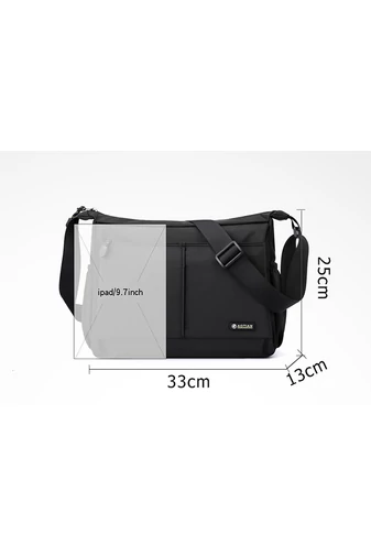 Tmavomodrá crossbody taška Bonluo pre mužov vyrobená z vodotesného materiálu Veľkosť (25*33*13cm)