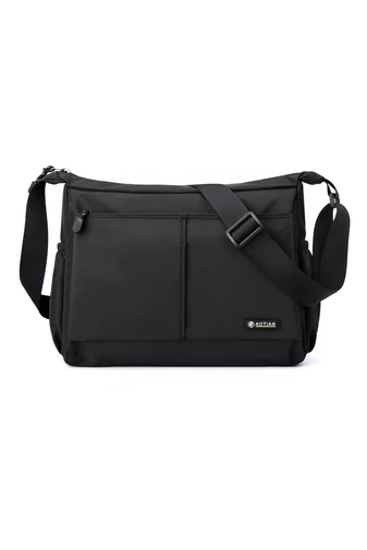Čierna crossbody taška Bonluo pre mužov vyrobená z vodotesného materiálu Veľkosť (25*33*13cm)