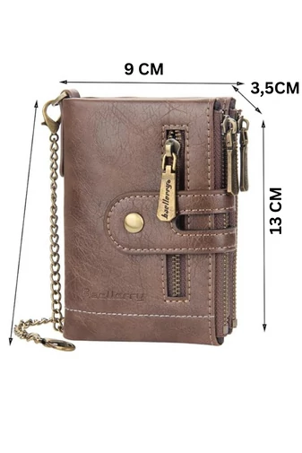 Pánska khaki peňaženka Bonluo z imitácie kože s upevnením na opasok Veľkosť (12*9*3,5cm)