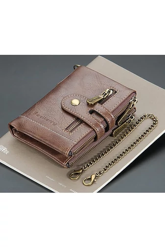 Pánska khaki peňaženka Bonluo z imitácie kože s upevnením na opasok Veľkosť (12*9*3,5cm)