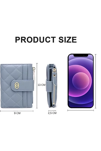 Dámska modrá mini peňaženka Bonluo z imitácie kože (13*9*2,5cm)