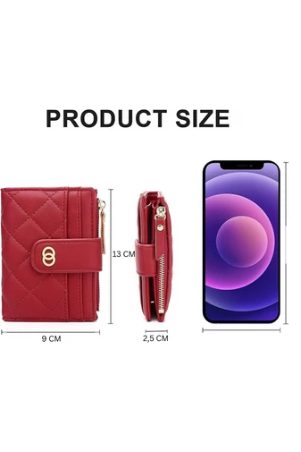 Dámska červená mini peňaženka Bonluo z imitácie kože (13*9*2,5cm)