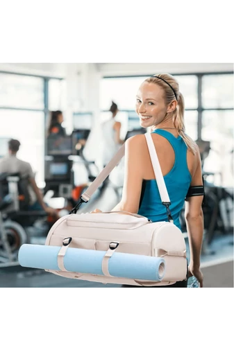 Bonluo béžová cestovná taška / batoh z nepremokavého materiálu, rozmery Wizzair (40*30*20cm) prémiová kvalita