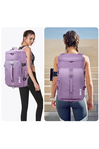 Bonluo fialová cestovná taška / batoh z nepremokavého materiálu, rozmery Wizzair (40*30*20cm) prémiová kvalita