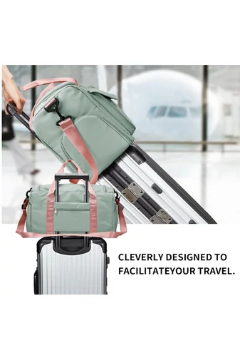 Bonluo zeleno-ružová cestovná/fitness taška s priestorom na topánky veľkosť Wizzair (40x30x20) prémiová kvalita