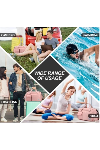 Bonluo Ružová Cestovná/fitness taška s priestorom na topánky veľkosť Wizzair (40x30x20) prémiová kvalita