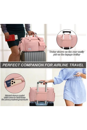 Bonluo Ružová Cestovná/fitness taška s priestorom na topánky veľkosť Wizzair (40x30x20) prémiová kvalita