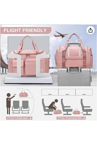 Bonluo Ružová Cestovná/fitness taška s priestorom na topánky veľkosť Wizzair (40x30x20) prémiová kvalita