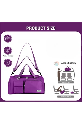 Bonluo tmavo fialová Bonluo Cestovná/fitness taška s priestorom na topánky veľkosť Wizzair (40x30x20) prémiová kvalita
