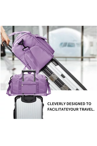 Bonluo Fialová Cestovná/fitness taška s priestorom na topánky veľkosť Wizzair (40x30x20) prémiová kvalita