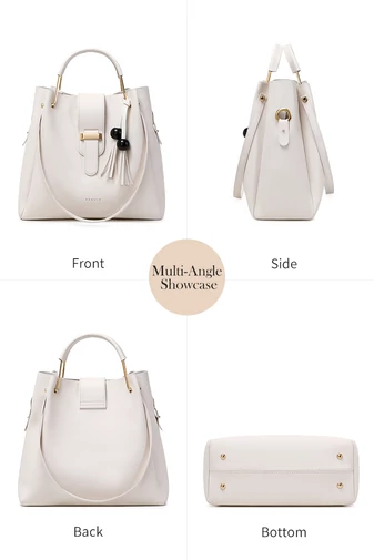 Bonluo súprava béžových kabeliek - cez rameno, crossbody a príležitostná (3ks)