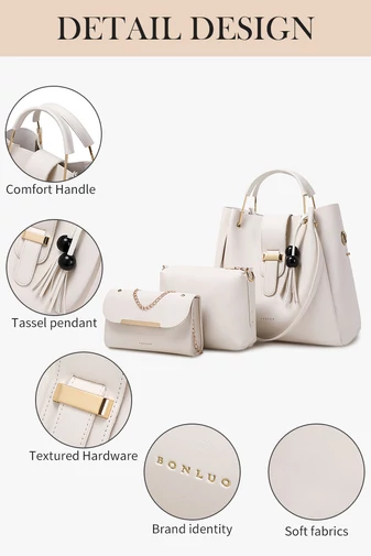 Bonluo súprava Hnedých kabeliek - cez rameno, crossbody a príležitostná (3ks)
