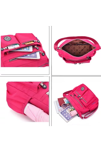 Bonluo kávová-hnedá Crossbody kabelka vyrobená z nepremokavého materiálu Veľkosť 22*29*12 cm
