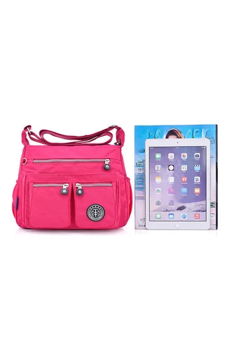 Bonluo kávová-hnedá Crossbody kabelka vyrobená z nepremokavého materiálu Veľkosť 22*29*12 cm