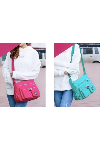 Bonluo kávová-hnedá Crossbody kabelka vyrobená z nepremokavého materiálu Veľkosť 22*29*12 cm