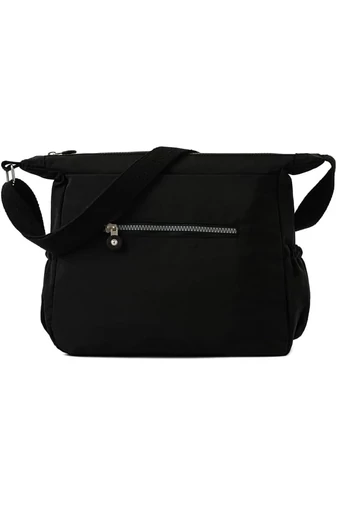 Bonluo čierna Crossbody kabelka vyrobená z nepremokavého materiálu Veľkosť 22*29*12 cm