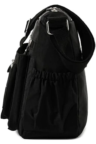 Bonluo čierna Crossbody kabelka vyrobená z nepremokavého materiálu Veľkosť 22*29*12 cm