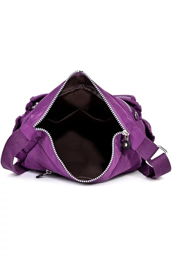 Bonluo fialová Crossbody kabelka vyrobená z nepremokavého materiálu Veľkosť 22*29*12 cm