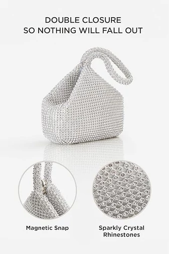 Elegantná malá strieborná kabelka Bonluo