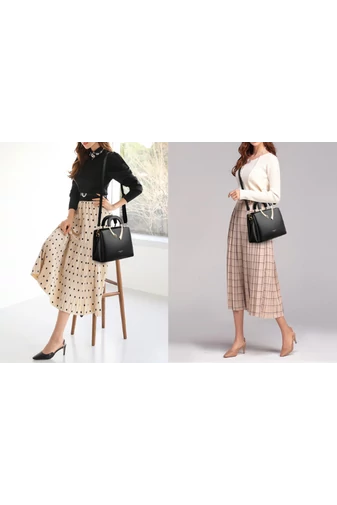 Bonluo Čiernosivá kabelka/crossbody z imitácie kože Veľkosť 21*27*13cm