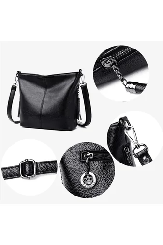 Bonluo biela Crossbody kabelka z imitácie kože veľkosti 20*21*10cm
