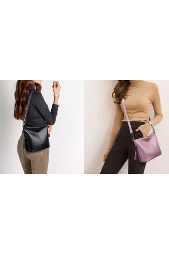 Bonluo Čierna Crossbody kabelka z imitácie kože Veľkosť 20*21*10cm