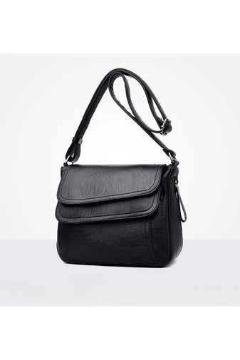 Čierna Crossbody kabelka z ekologickej kože Veľkosť 21*25*12cm