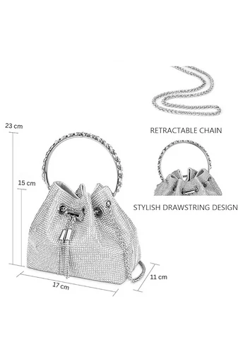 Elegantná strieborná crossbody kabelka Veľkosť 15*17*11cm Bonluo