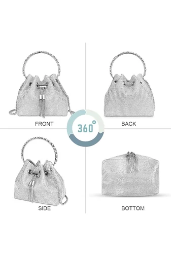 Elegantná strieborná crossbody kabelka Veľkosť 15*17*11cm Bonluo