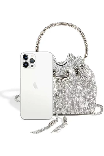 Elegantná strieborná crossbody kabelka Veľkosť 15*17*11cm Bonluo