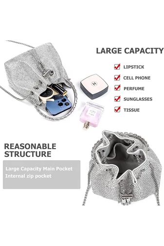 Elegantná strieborná crossbody kabelka Veľkosť 15*17*11cm Bonluo