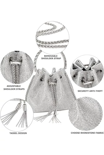 Elegantná strieborná crossbody kabelka Veľkosť 15*17*11cm Bonluo