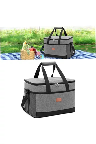 Sivá termoizolačná taška Bonluo vyrobená z vodotesného materiálu Veľkosť 31*42*28cm
