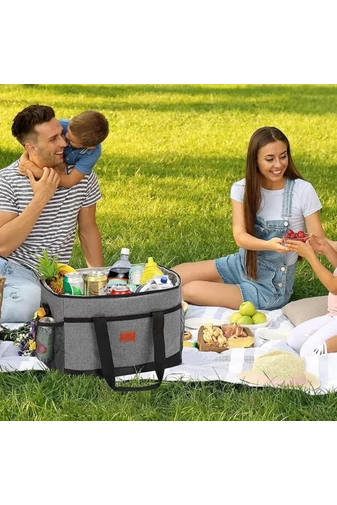 Sivá termoizolačná taška Bonluo vyrobená z vodotesného materiálu Veľkosť 31*42*28cm