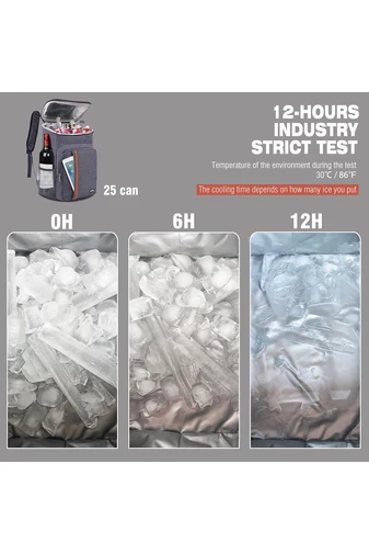 Sivý termoizolačný batoh Bonluo vyrobený z vodotesného materiálu Veľkosť 42*29*19cm