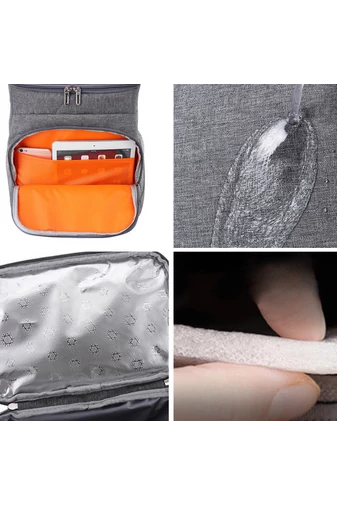 Sivý termoizolačný batoh Bonluo vyrobený z vodotesného materiálu Veľkosť 42*29*19cm