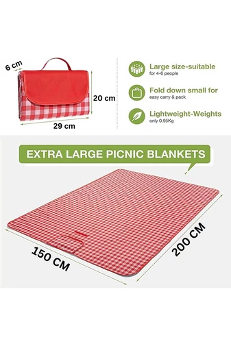 Modrá nepremokavá deka na piknik Bonluo Veľkosť 200*150cm