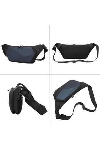 Modrá pánska taška Bonluo Materiál PVC Veľkosť 15*38*5cm