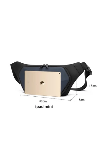 Modrá pánska taška Bonluo Materiál PVC Veľkosť 15*38*5cm