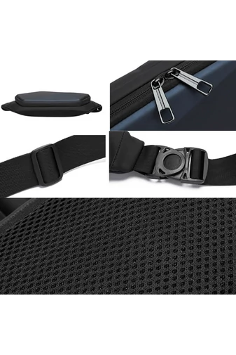 Modrá pánska taška Bonluo Materiál PVC Veľkosť 15*38*5cm