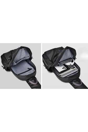 Tmavosivá crossbody taška Bonluo pre mužov vyrobená z nepremokavého materiálu Veľkosť 30*18*10cm